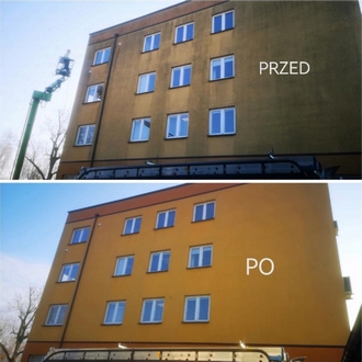 Mycie 3 piętrowej elewacji
